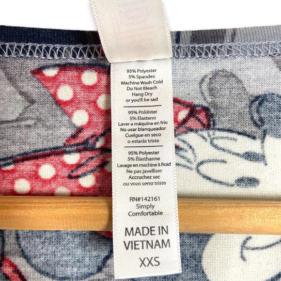 LuLaRoe Minnie Mouse Classic T Size XXS Red Gray Black Classic Tee Short Sleeve - Picture 4 of 6